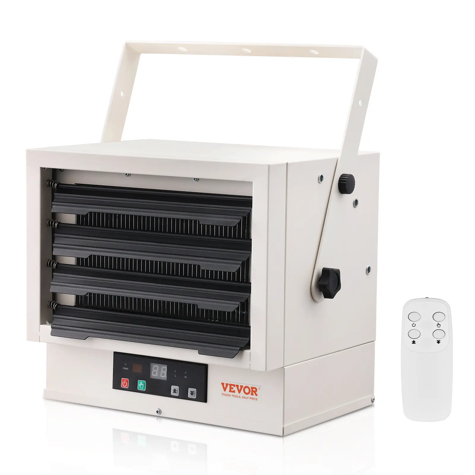 【Summerfinds】VEVOR Electric Garage Heater, 5000-Watt Digital Fan-Forced Wall/Ceiling Mount Shop Heater, with Remote Control Overheat Protection, Hardwired Heater with 9-Hour Timer, Ideal for Workshop, ETL Listed