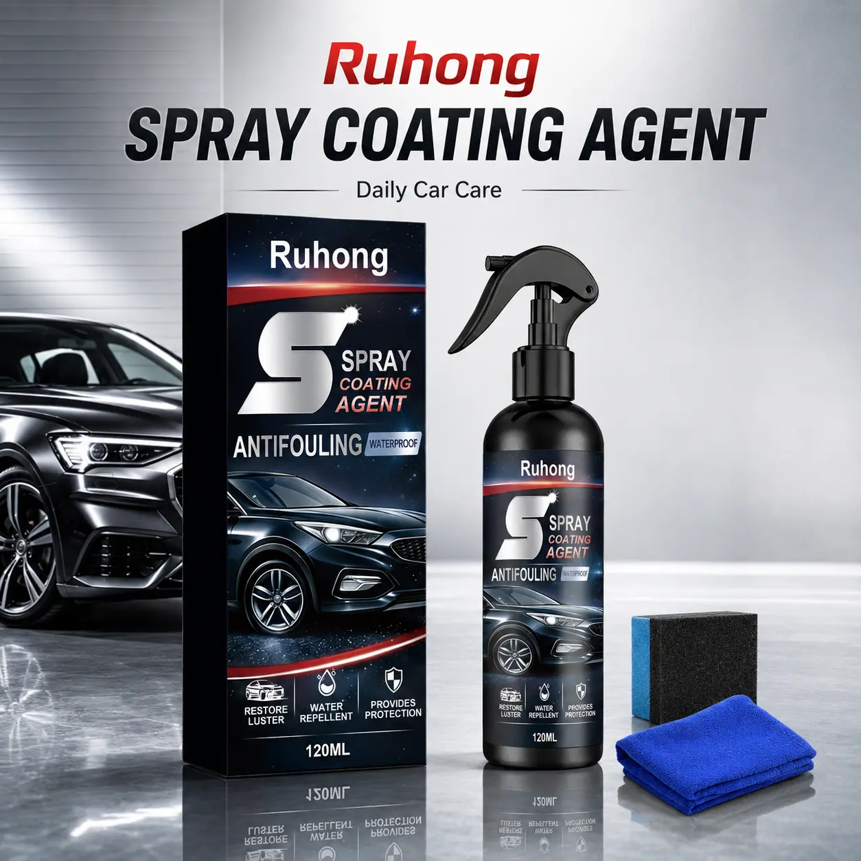 Spray Coating Agent Multifunctional Plastic Protective Crystal Clear Automotive Detailing Product Professional Spray for Car DIY Auto Daily Care 120ml