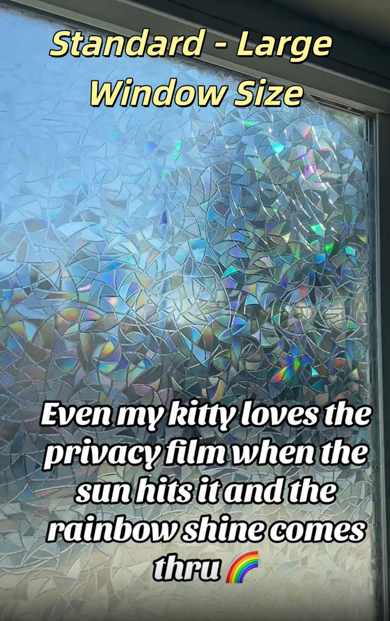 Window Privacy Film Stain Glass Window Film Rainbow Window Film Window clings Non-Adhesive Reusable Decorative for Room (17.72*39.37in)