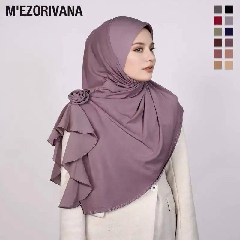 Light Purple Jersey Instant Hijab - Soft, Breathable Fabric for a Premium Look Anytime