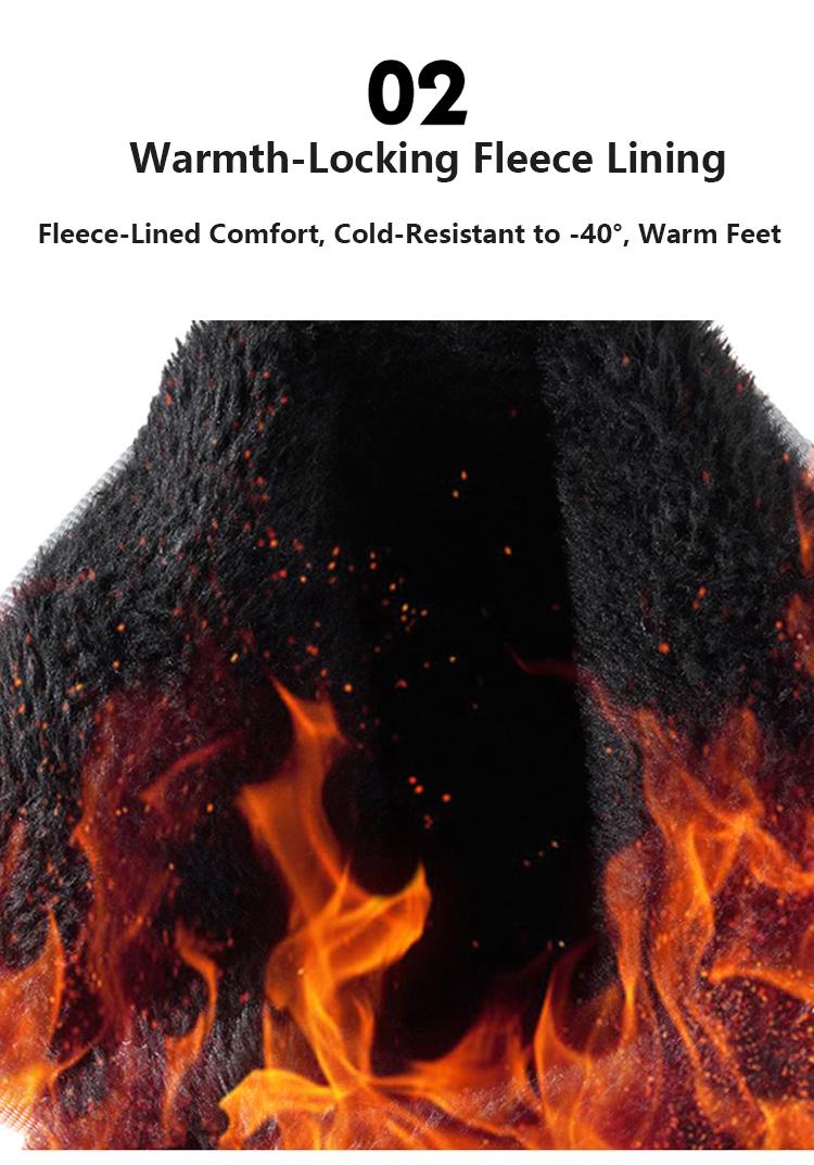 Men's Letter Print Contrast Faux Fur Snow Boots, CasualWaterproof Non-slip Ankle Boots for Outdoor Sports,Warm Shoes for Men