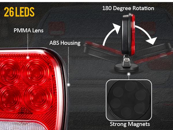 Partsam LED Towing Tail Light Kit for Trucks Trailers