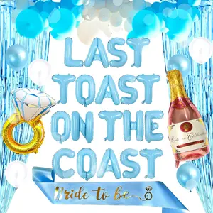 Last Toast On The Coast Balloon Banner, Coastal Bachelorette Party Decorations, Beach Bach Party Supplies