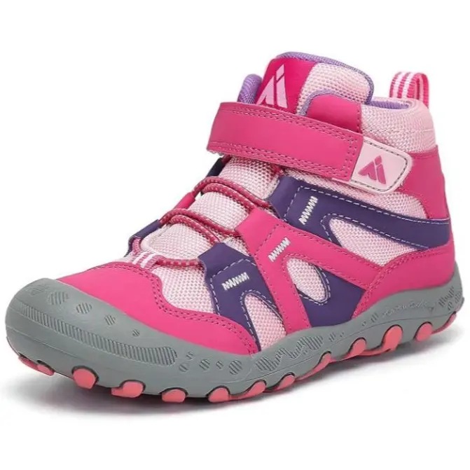 Mishansha Kids' Unisex Footwear Boot - Water-Resistant Synthetic Hiking Shoes, Anti-Slip Rubber Sole, Hook-and-Loop Closure, Easy-to-Clean Design for Playground & Orienteering, Velcro