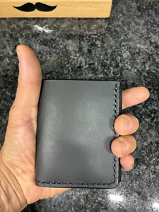Handmade Crazy Horse water buffalo leather trifold wallet
