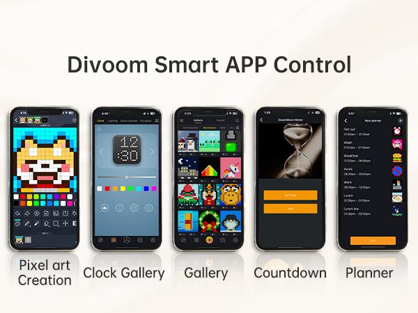 Divoom Ditoo Programmable Pixel Art LED Bluetooth Speaker Showing Clock Emoji DIY Design for Home Wedding Party Decoration with Wireless App Control Mini Gift Audio Smartphone Pink