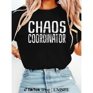 Funny Cotton Tee for Women – Chaos Coordinator Casual Short Sleeve Shirt