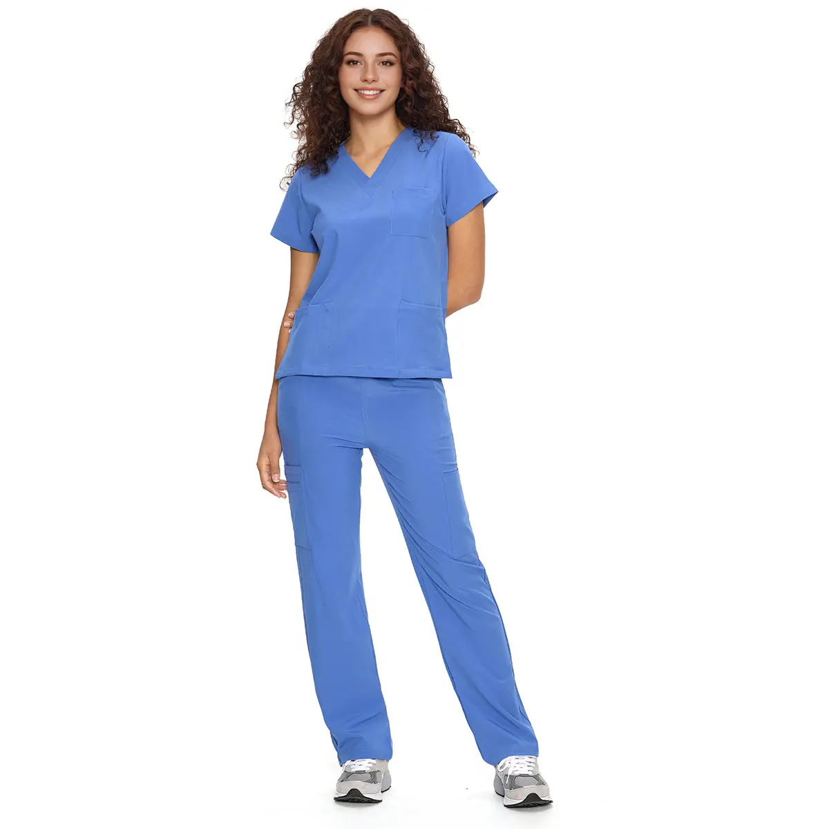 Cozyscrubs Scrubs for Women DawnDusk Set Medical Uniform - V-Neck Top & Straight Leg Pants with 9 Pockets,Easy Care,cozyfit