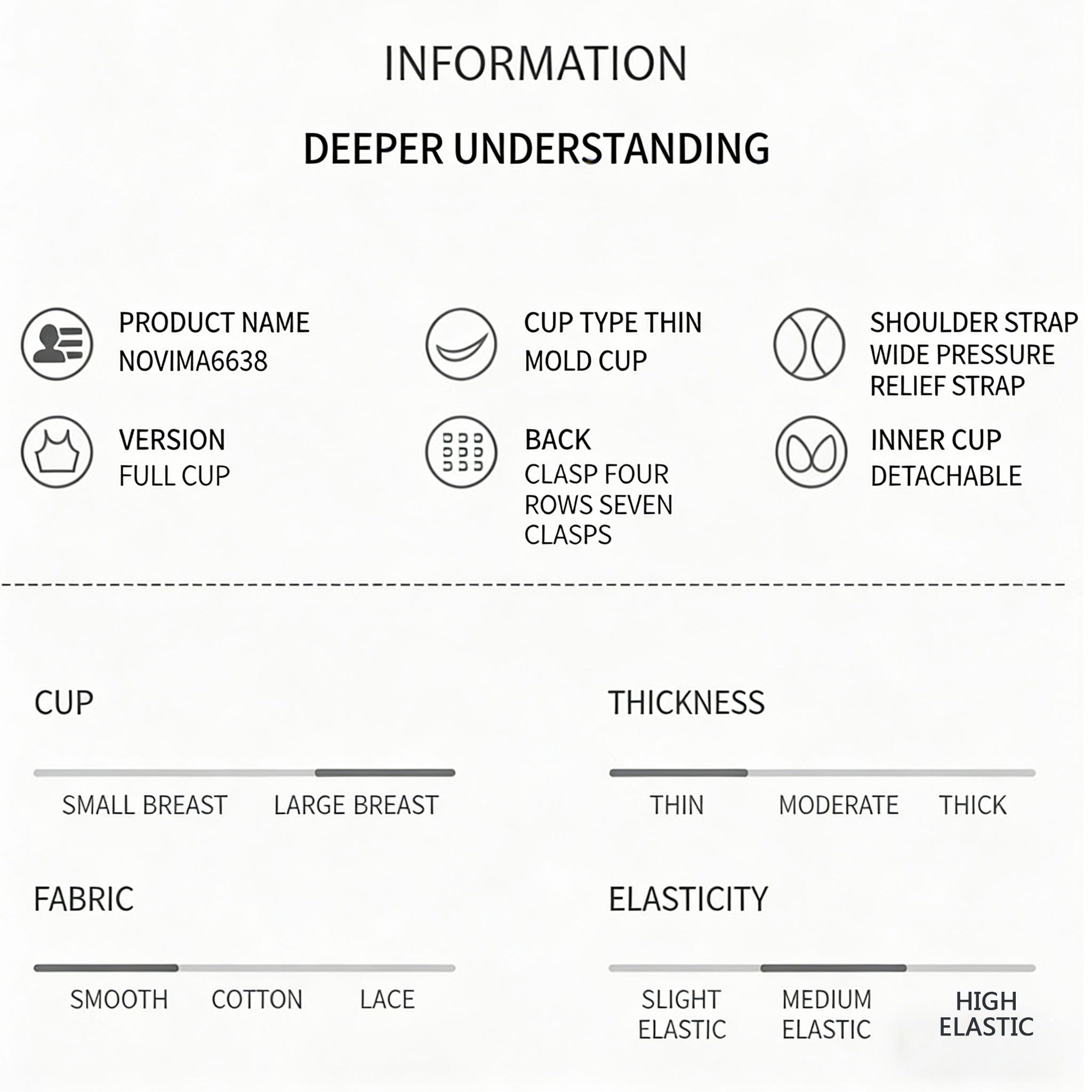 NOVIMA New Plus Size Bra for Women,B-FCups,Wirefree Full Coverage Comfort Slimming Anti-Sagging with 7-Row Hook Strong Support & Push Up second skin wear comfortable breathable mesh cup