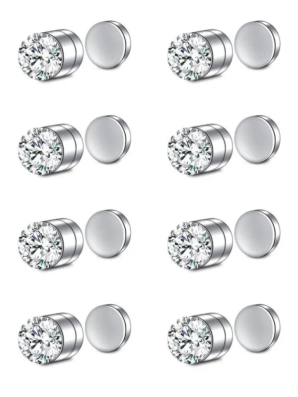 Magnetic Nose Stud, EarringsStainless Steel Fake Nose Rings for Women & Men, Faux Lip Septum Nose Ring Set, No Piercing Body Jewelry, Non Piercing Jewelry