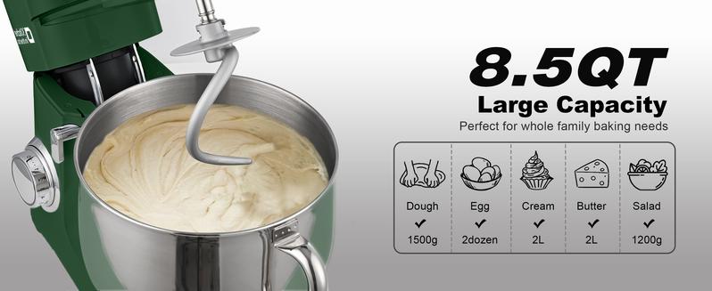 Kitchen in the Box Stand Mixer 8.5QT | 900W 10-Speed Kitchen Mixer for Baking, Dough, Cookies & Everyday Cooking | Best Holiday Gift
