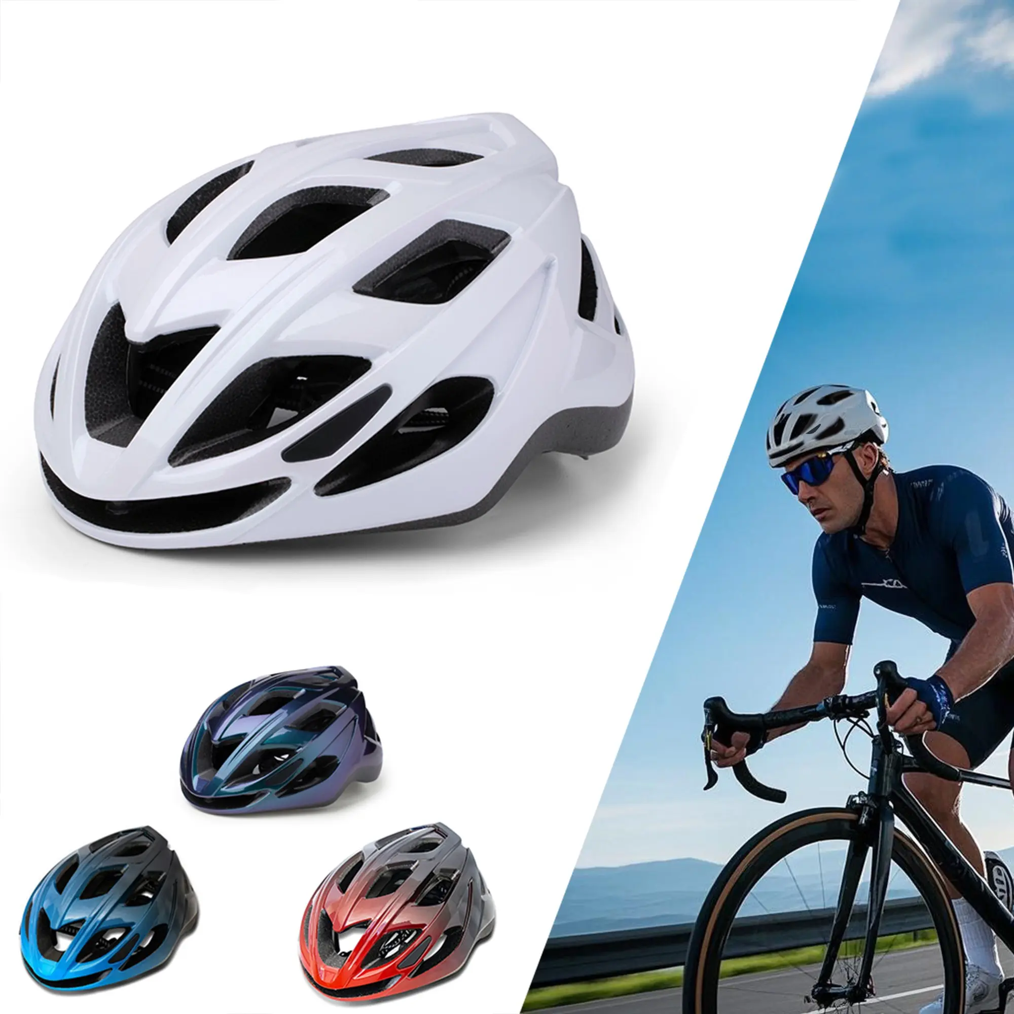 Large size Adult  Lighweight Adjustable Road Bike Helmet, Protective Headgear, MTB Mountain Bicycle Helmet for BMX trekking Riding, Lightweight Adjustable Helmets, Cycling Gear