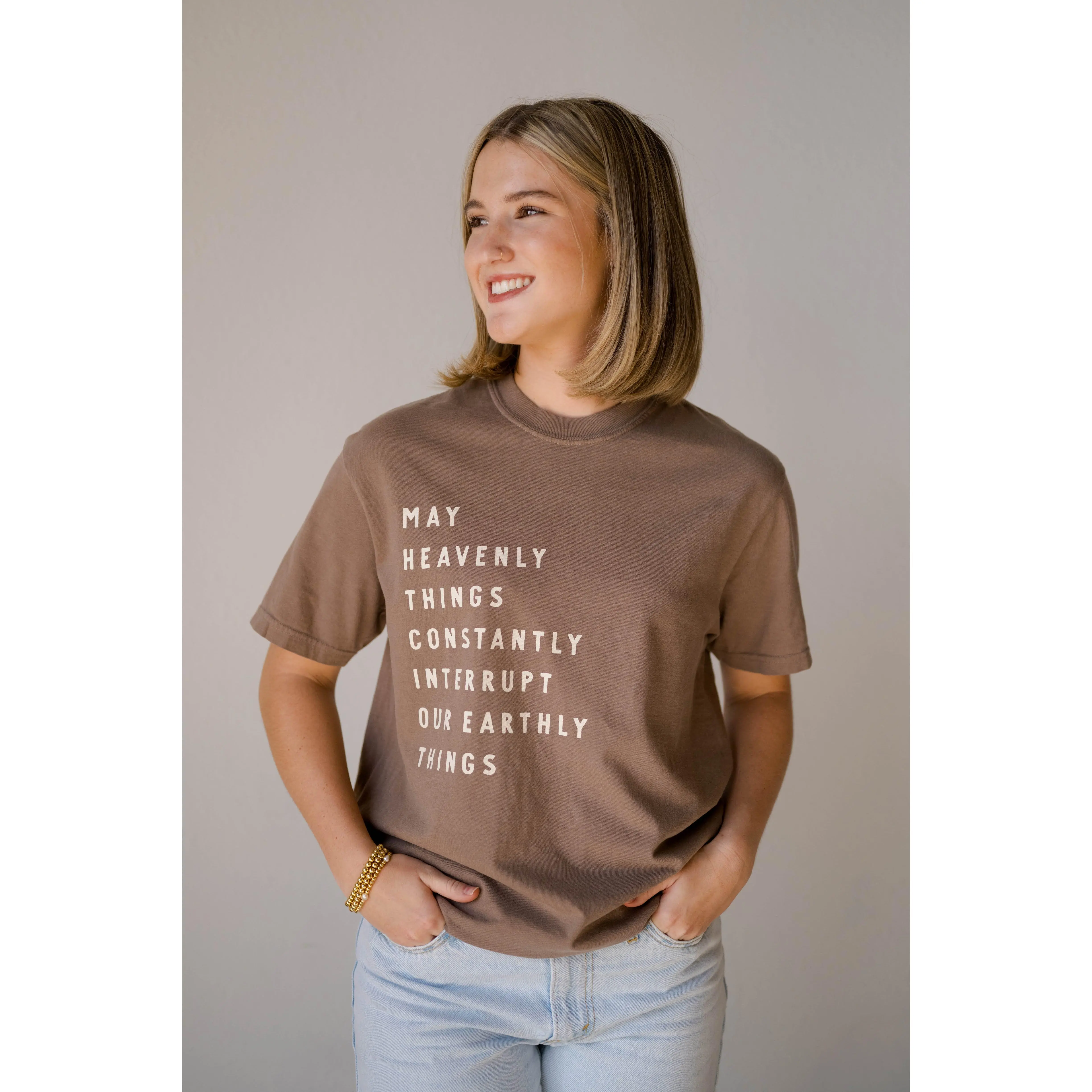 Heavenly Things Tee- Vintage Brown