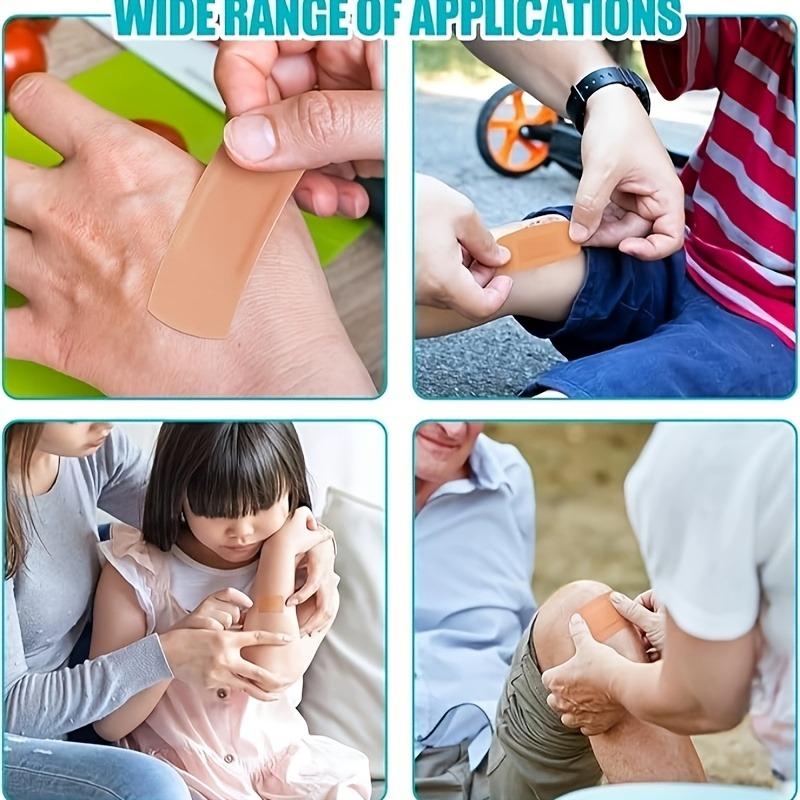 80-Pack PE Flexible Adhesive Bandages - Assorted Sizes with Waterproof & Breathable Design, Cushioned Pad for Wound Care, Including Finger & Knuckle Bandages