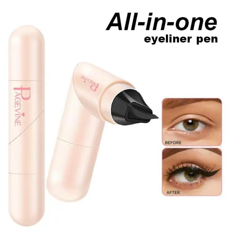 Gel Eyeliner Pencil Set, 2025 New Foldable Eyeliner Stamp for Perfect Wings, Waterproof Eyeliners Tool,Smudge Proof Eyeliners Pen for Beginners double-ended eyeliner stamp pen Flawless Makeup Cosmetic Brow Gift Smooth eyebrow pencil