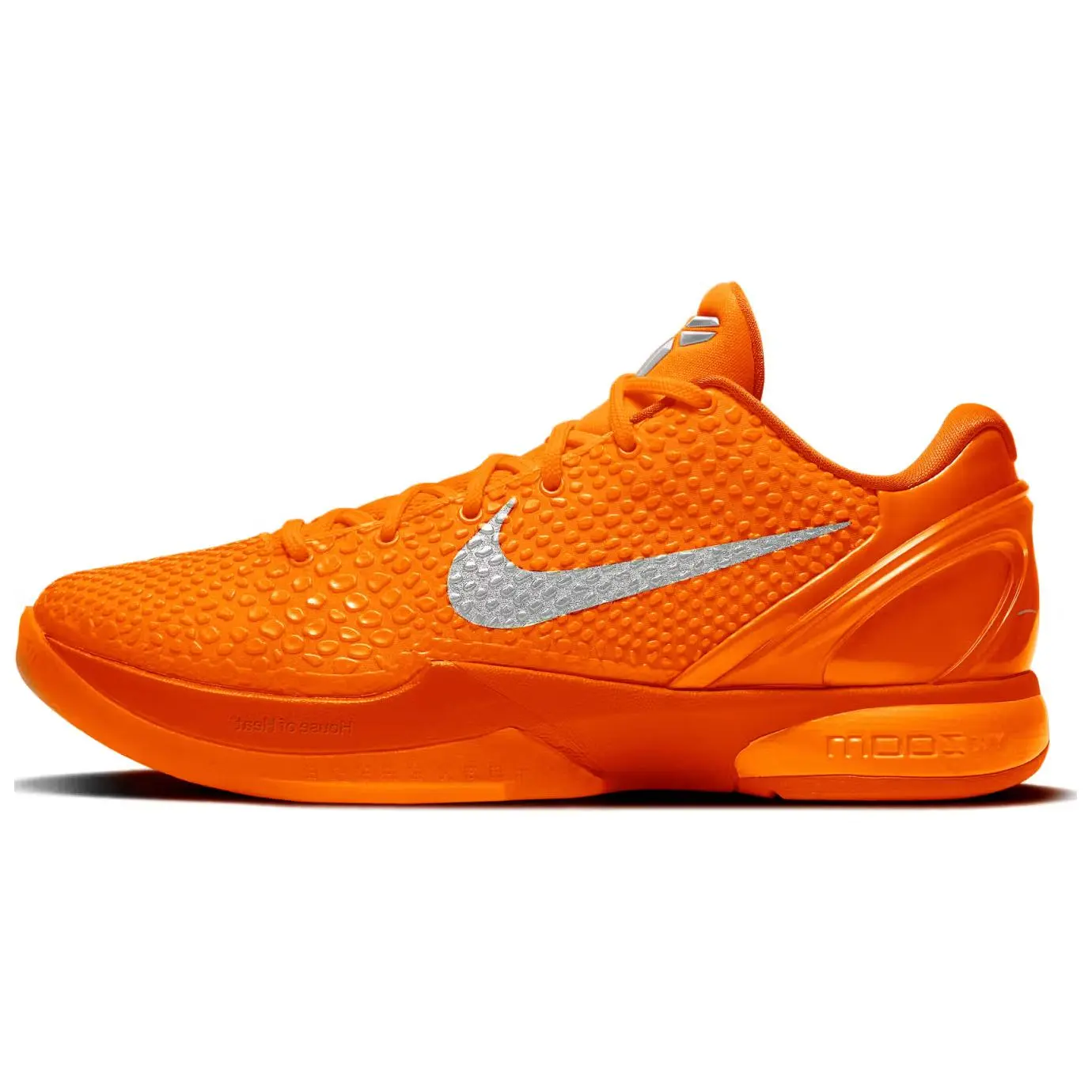 Men's Nike Kobe 6 Protro Lace-Up Casual Trainers, Total Orange Color, Kobe Silhouette, Suitable for Casual Wear