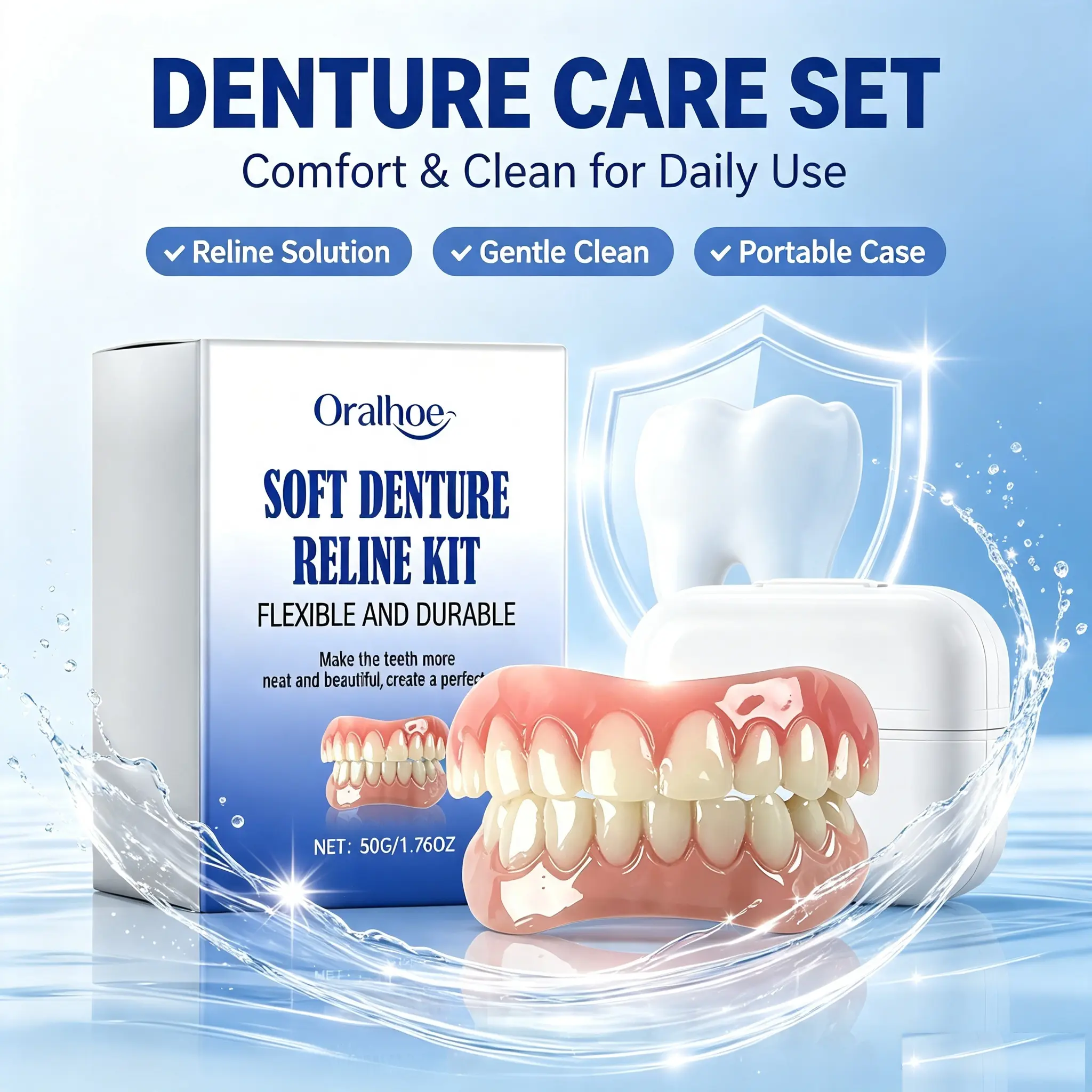 Flawless Oral Correction Honey Adjustable Cosmetic Smile Decor Kit - Soft Reusable Temporary Teeth Ornament, Custom-Fit Snap-On Tooth Cover for Beauty Makeup Styling