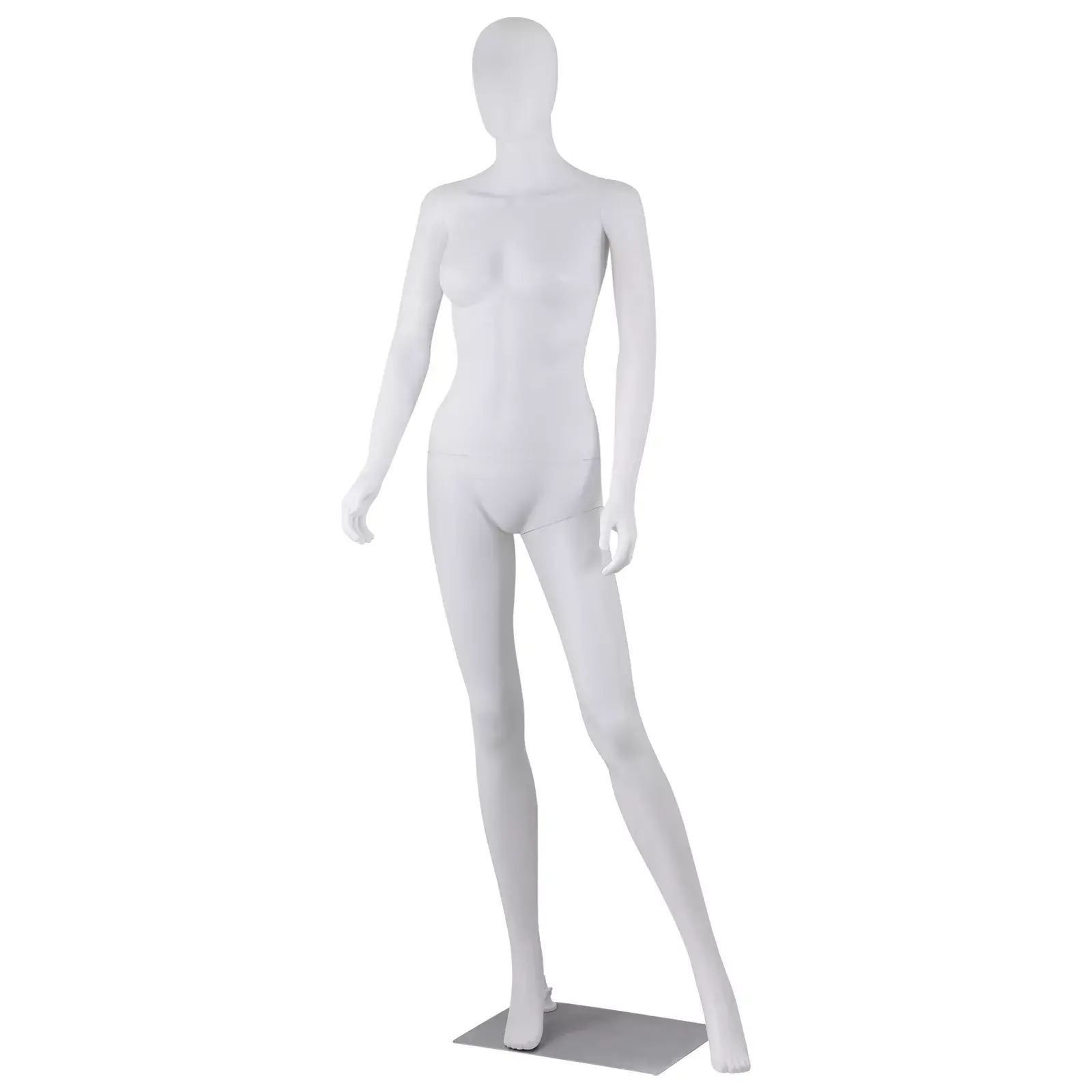 70" PVC Full-Height Female Mannequin (Bust: 84cm, Polypropylene), Rotatable Head (Swivels for Styling), Fast-Detachable Adjustable Parts, Stable Steel Base, Lightweight for Easy Room Moves, Home Organizer Hanger for Garment Display & Tailors/Stores, White