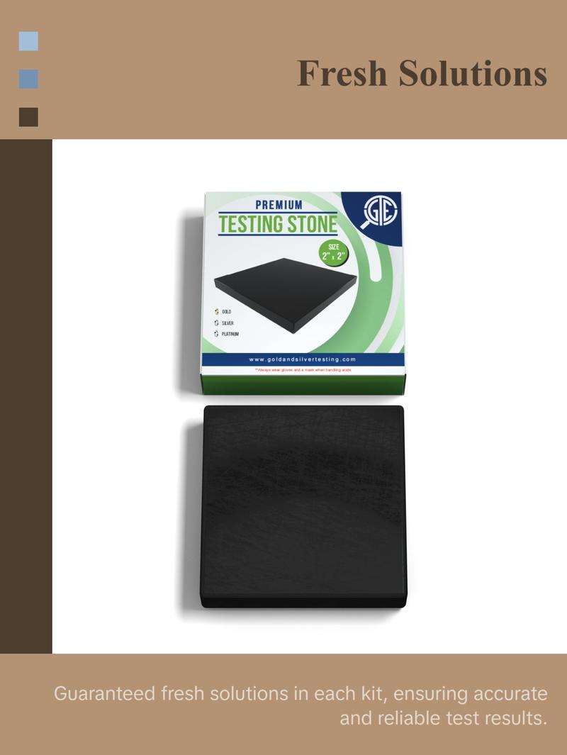 JSP 10K 14K Gold & Silver Sterling Jewelry Test Kit with 0.5 oz Acid Solutions & Premium Test Stone for Gold & Silver Investors