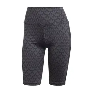 adidas Womens Trefoil Monogram Biker Shorts Casual Bottoms Casual - Black