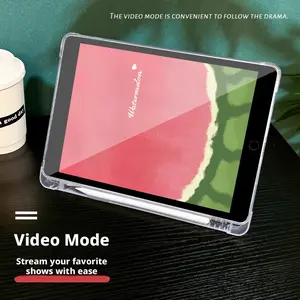 Red Watermelon iPad Case with Pencil Holder for All Models, Slim Lightweight Shockproof Protective Cover for iPad 7/8/9/10th Gen, iPad Air 2/3/4/5, iPad Pro 9.7/10.5/11/12.9 inch, Soft Anti-Scratch Tablet Case