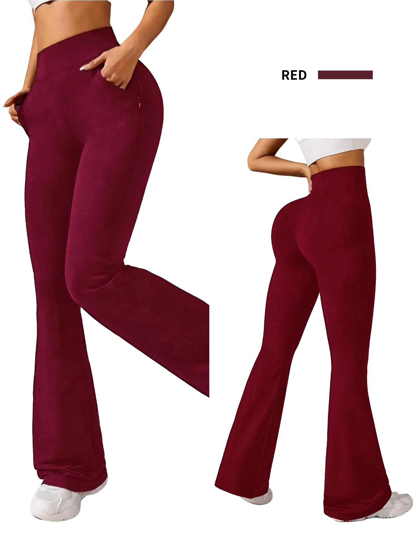 3-Pack Black High Waist Flared Leggings, Yoga & Pilates Flare Pants, Comfortable Stretchy Bell-Bottoms, Slim Fit Versatile Trousers For All Seasons SpringStatements