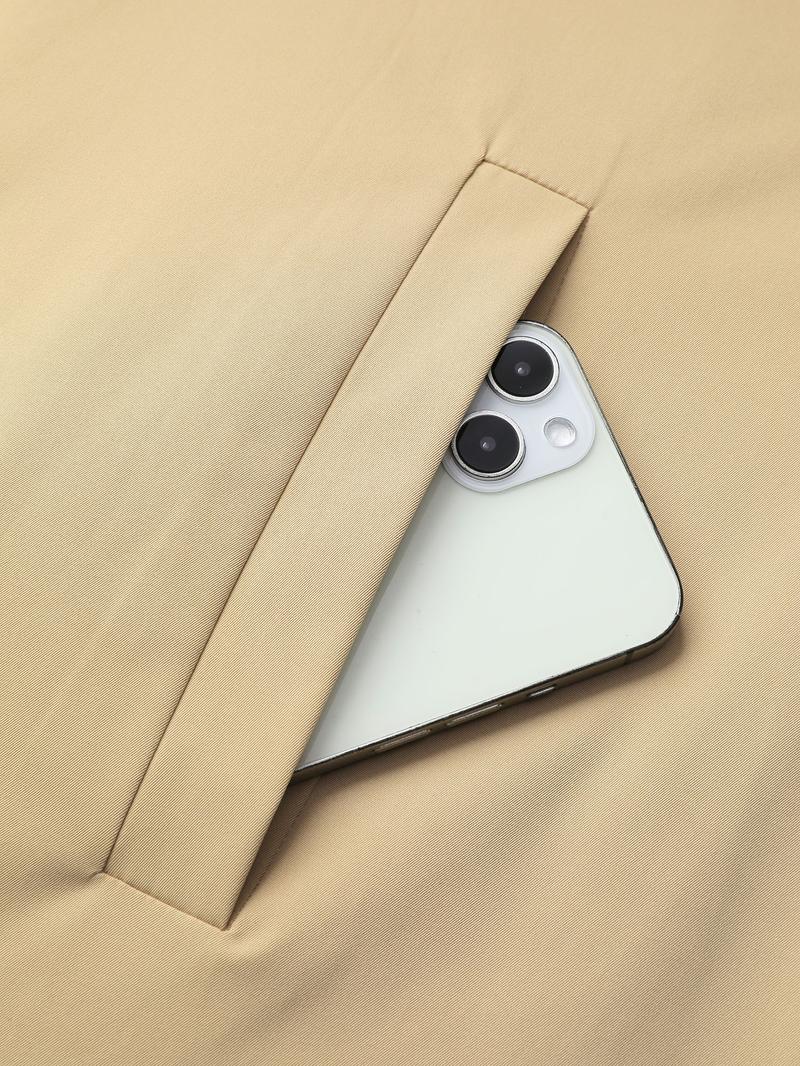 BLOOMCHIC Adjustable Tab Sleeve Lined Trench Coat for Women - Champagne Fitted Long Sleeve Minimalist Casual Jacket with Single-flap Pocket  peacoat trench coat puffer jacket winter clothes women puffer jacket women fur coats for women winter coats women