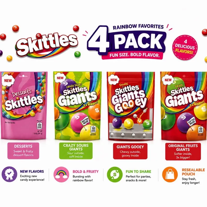 Assorted UK skittle bundle of 4