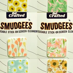 SMUDGEES Reusable Stick-on Screen Cleaner FLOWER Designs or message for custom design/ request