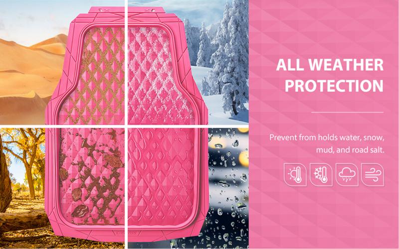 CAR PASS 3pcs Heavy Duty Rubber Car Mats, Deep Dish All-Weather Floor Mat for Car Full Set Durable Anti-Slip 3D Rhombus Waterproof Trim to fit Liner Universal Fit Automotive,Sedan,SUV,Truck Vehicle Carbon