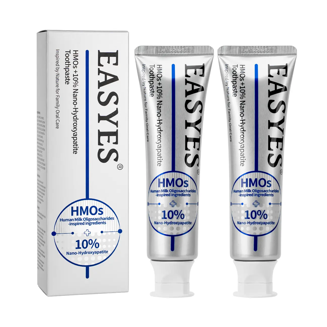 【Easyes】HMOs 10% Nano Hydroxyapatite toothpaste - fluoride free probiotics toothpaste anti-sensitivity enamel strengthening Fight Cavities fresh breath gum care toothpaste Fights Oral Bacteria -Y