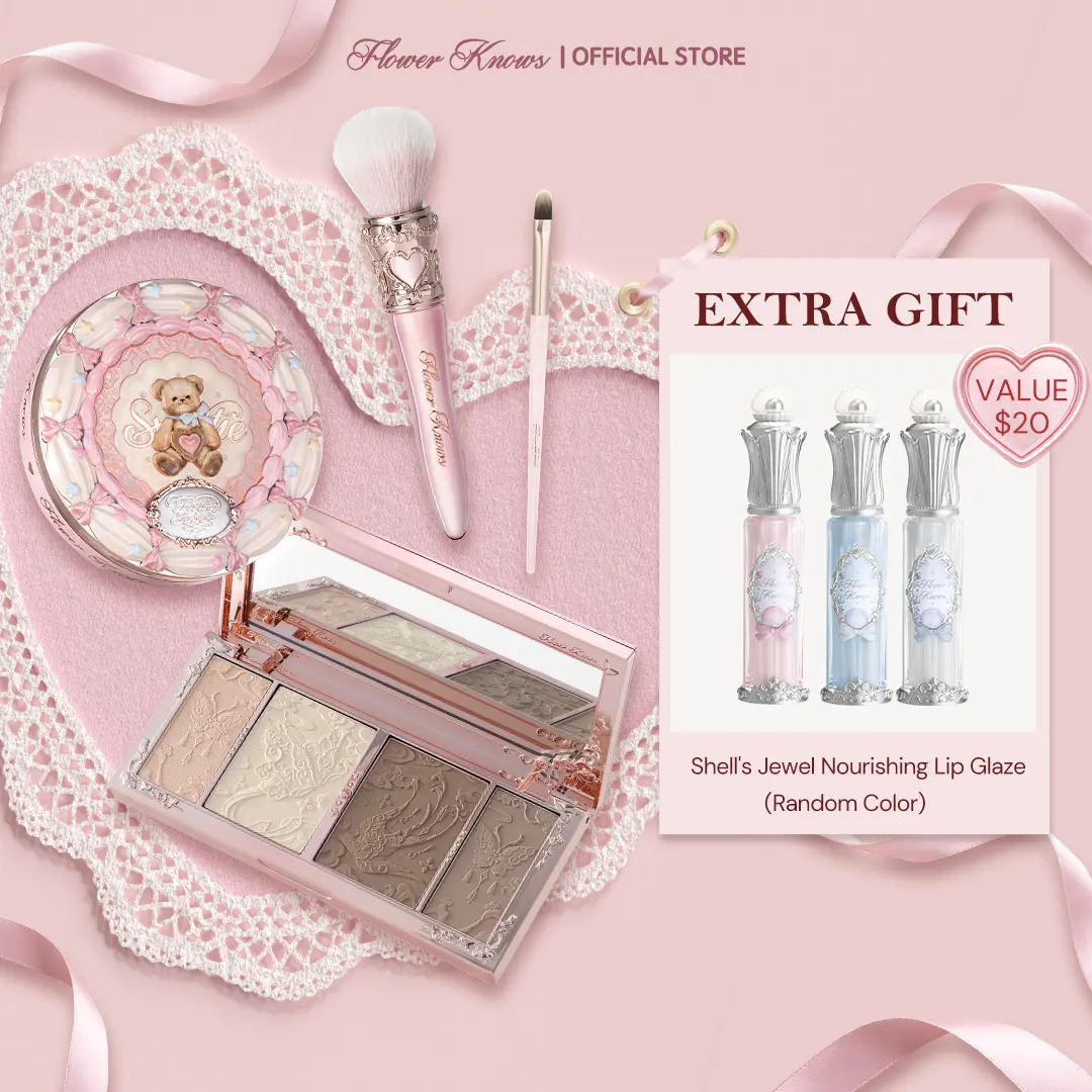 Flower Knows Fairy Sculpt Makeup Bundle Box, Long-Lasting 4-Piece Cosmetics Kit with Cream Concealer & Contour Palette for Flawless Face, Luminous Highlight for Dream Face Glow Up & Soft Glam, #tiktokshopbacktoschool, #sohochic
