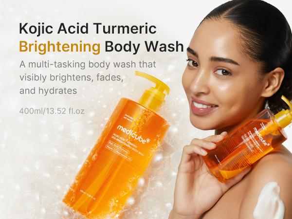 [medicube] Kojic Acid Turmeric Peel Shot Duo For Face & Body | Brightening Reset Gentle Exfoliating Serum with BHA, LHA & PHA for Dead Skin Cells, Blackheads & Excess Sebum | For Dull, Rough & Troubled Skin
