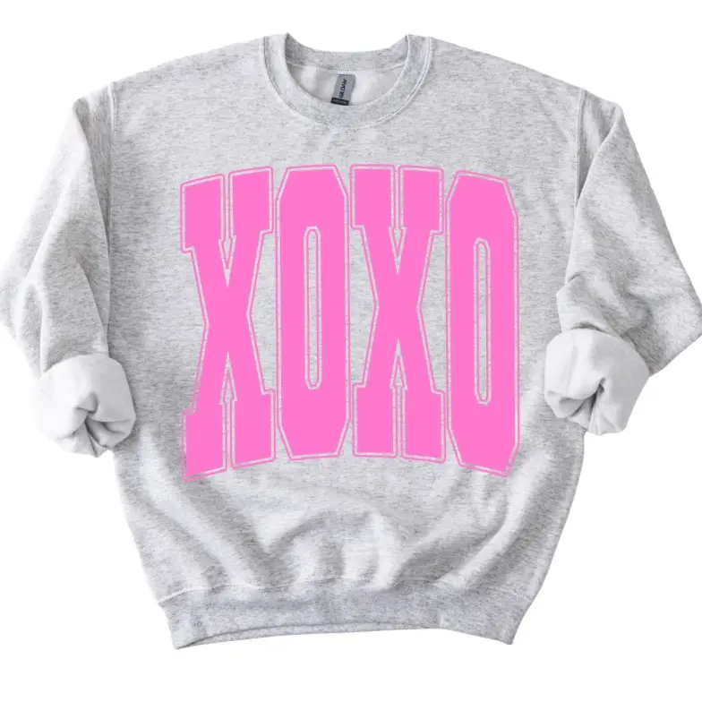 Gray Sweatshirt with Pink XOXO