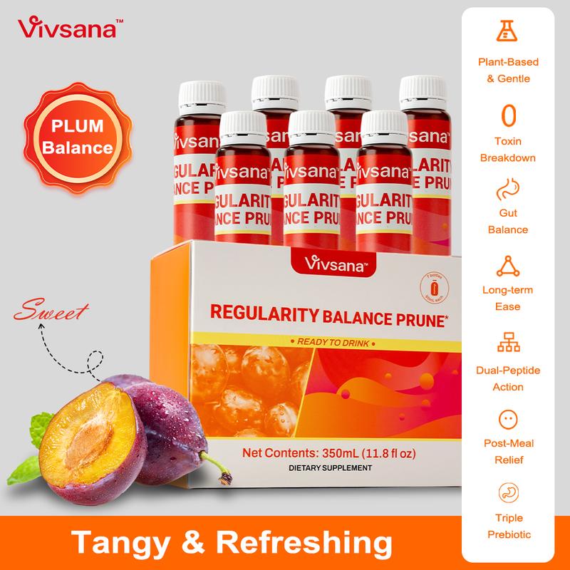 Vivsana Regularity Balance Prune - 4-in-1 Gut Reset with Plant Ferment & Prebiotics for Gentle Cleansing & Digestion Support