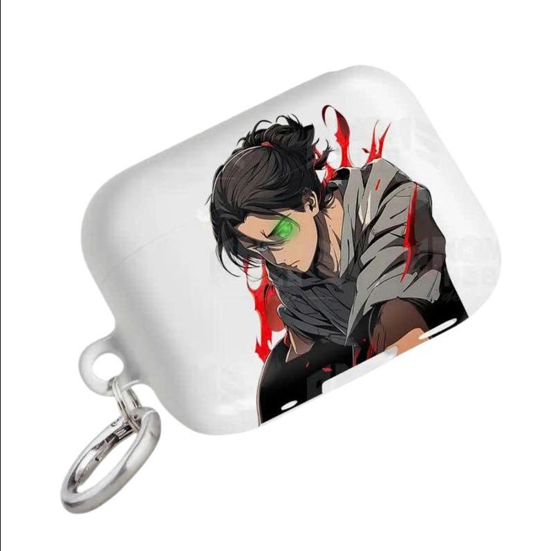 Dark Freedom Anime Collection AirPods Case  Post-Apocalyptic Human Warrior & Battle Symbol Art  Intense Manga Action Fantasy Design Durable Protective Cover  For AirPods 1234 & Pro Gen 123, Gift