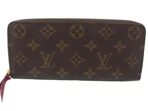 Pre-owned Louis Vuitton Monogram Canvas Small Leather Goods Clemence Portefeuille Fuchsia