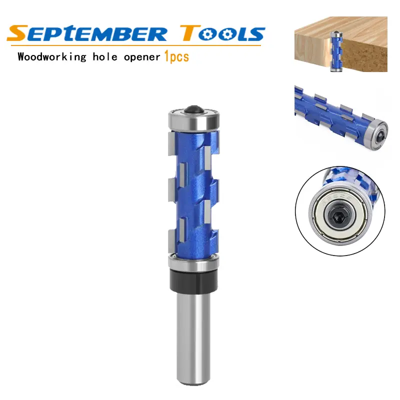 Carbide Dual Bearing Spiral Router Bit - 1/2" Shank, 12mm Flush Cutter, 0-Tear Woodworking Power Tool Accessory for Cabinet Work, Bits Router Accessories & Parts, Cutter with Bearings, Zero Tear, 0-Tear Engraving