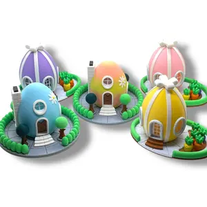 Delightful Easter Egg Tealight Fairy House Collection - 3D Printed Holiday Decor Ornaments
