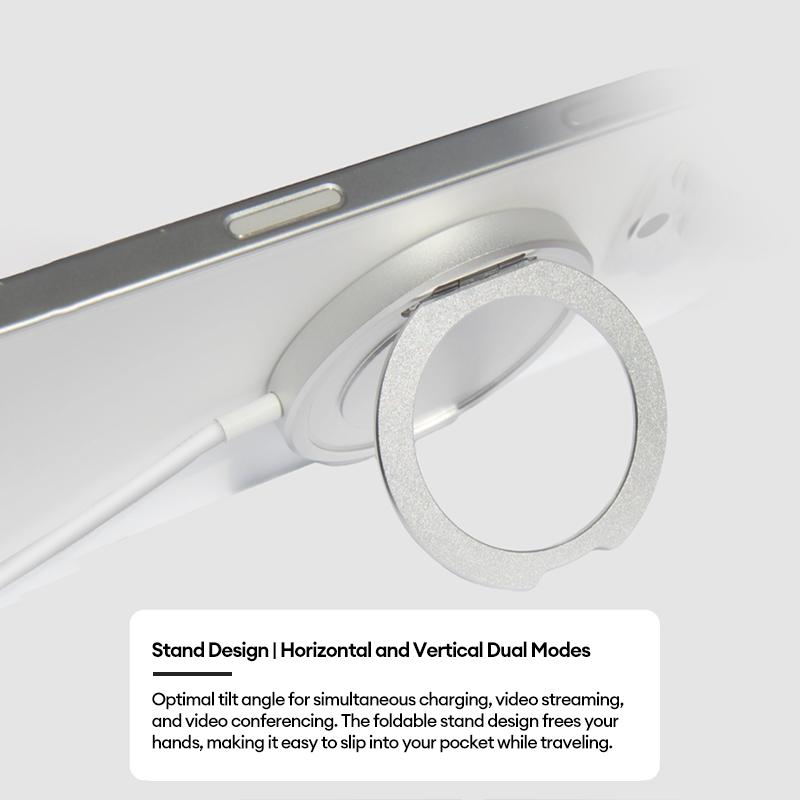 PAXA magnetic wireless charging stand, with strong magnetic attraction, supports 15W PD constant-temperature fast charging. It comes with an aluminum alloy stand, hands-free making it perfect for watching videos or playing games while charging.