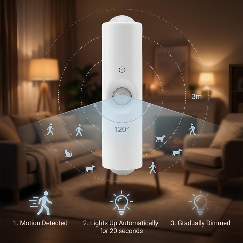 BMTWE Smart LED Night Light with Motion Sensor 2 PCS Magnetic RGB Wall Lamp Rechargeable Color-Changing Night Light for Cabinet Bedroom Courtyard Livingroom Stairs