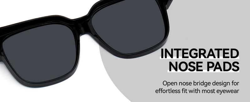 Meeloog Polarized Fit Over Glasses Sunglasses, Square Lightweight Wrap Around Shades For Women ST0898 Meeloog Polarized Fit Over Glasses Sunglasses, Square Lightweight Wrap Around Shades For Women ST0898