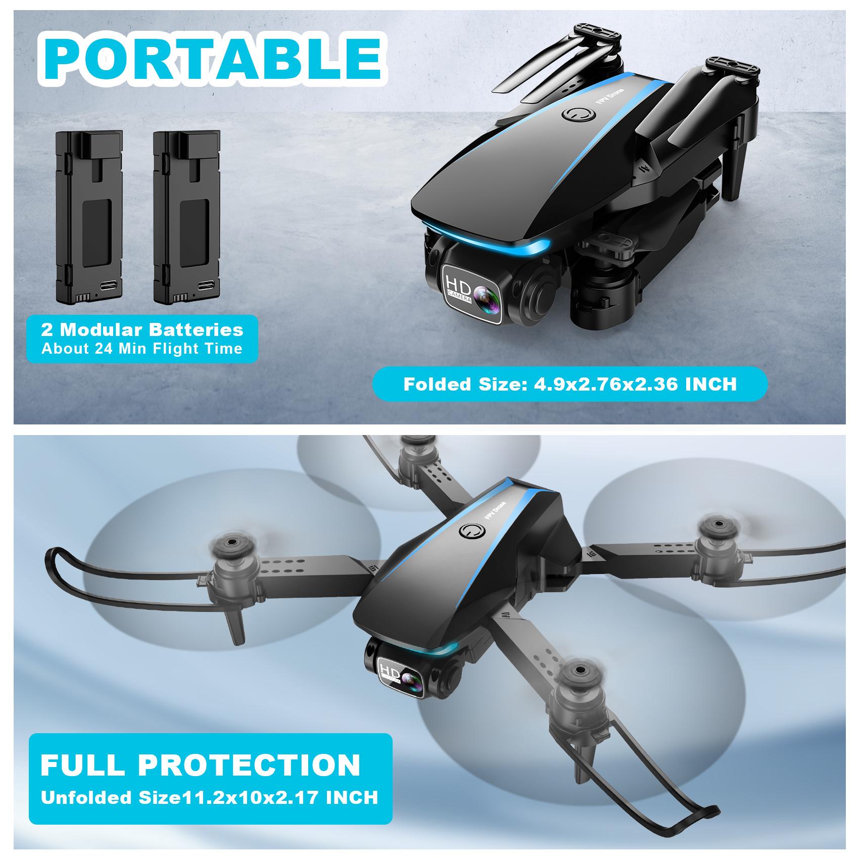 1080P HD Camera Drone for Beginners (Kids/Adults) - Foldable Mini Design, Stable Hover, Trajectory Flight, 90° Lens, 3D Flip, One Key Start - Gift Idea!