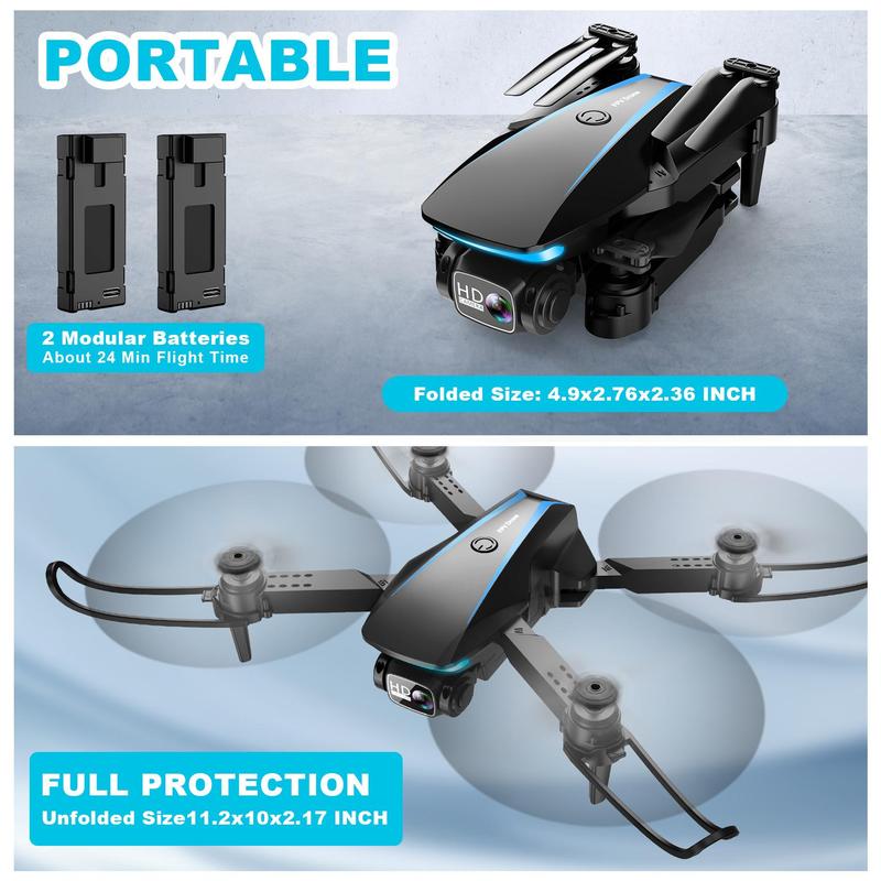 1080P HD Camera Drone for Beginners (Kids/Adults) - Foldable Mini Design, Stable Hover, Trajectory Flight, 90° Lens, 3D Flip, One Key Start - Gift Idea!