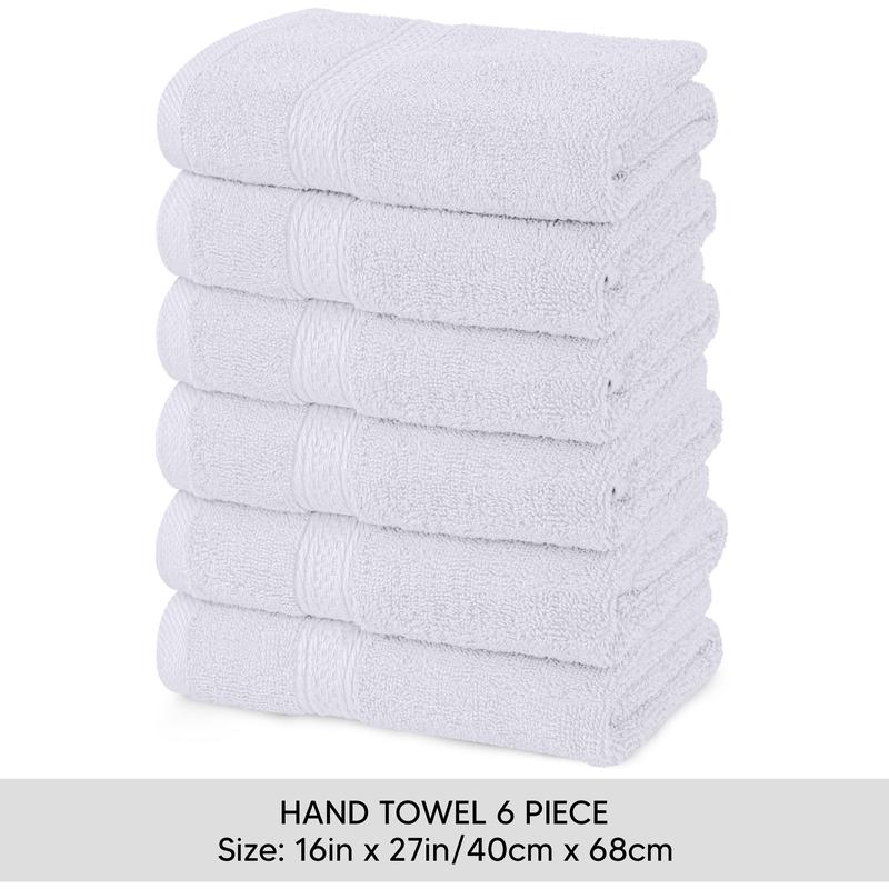 Utopia Towels 6 Pack Hand Towels, 16x28 Inches, 100% Ring Spun Cotton, Ultra Soft, Highly Absorbent 600 GSM Towels for Bathroom, Gym, Spa & Gift Set bath sheet Premium Washcloth