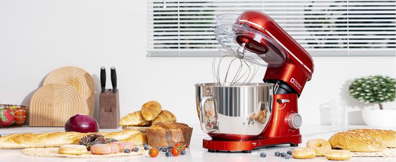 Kitchen in the Box Stand Mixer 8.5 Quart 900W Electric Mixer with Stainless Steel Bowl, 6 Speed Settings, Dough Hook, Flat Beater & Egg Whisk for Heavy Dough, Large Capacity Food Mixer for Home Cooks Household