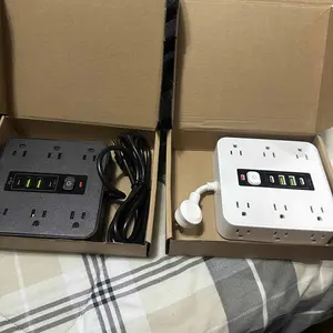 16-in-1 multifunctional power strip combines sockets, surge protectors, and power switches into one, with 12 power outlets, 2 USB ports, and 2 Type-C charging ports. It has a beautiful appearance and is suitable for use in both homes and offices.