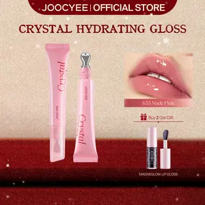 JOOCYEE Crystal Lip Gloss, Glossy, Blur, Ice-Cool, Moisturizing, Non-sticky, Transparent, True Color, Hide Lip Lines, 3D Glow,  Essence Infused, Moisture-Lock, Portable, Safe, Light Makeup, Fresh Look, Party Glam, School, Workplace, Valentines, New Year
