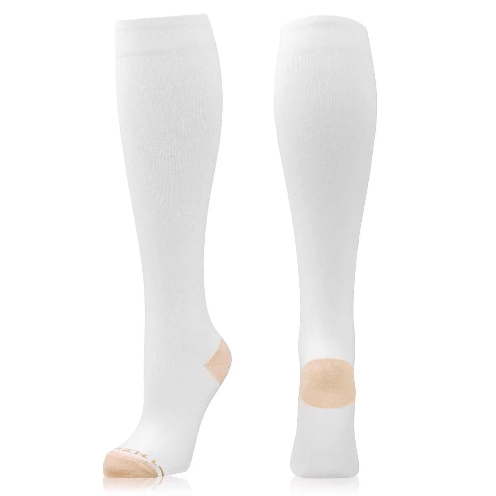 Compression Dress Socks(15-20mmHg) Copper-Infused - White Gold
