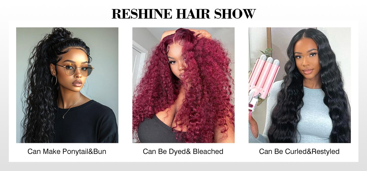 Reshine Water Wave 13x6 HD Lace Front Wigs For Black Women Natural Black Cheap Curly Hair Wigs 180% Density#TikTokShopBacktoSchool